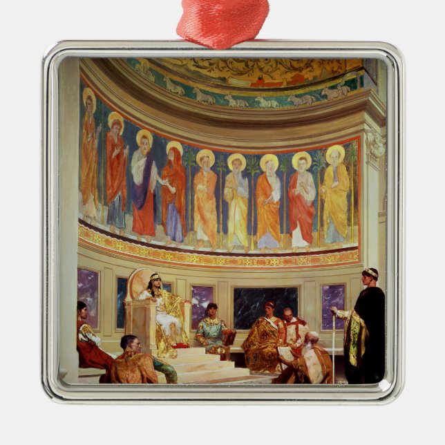 St John Chrysostom  exiled by Empress Eudoxia Metal Tree Decoration (Front)