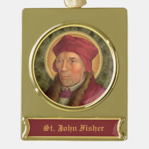 St. John Fisher (SAU 025) Gold Plated Banner Ornament