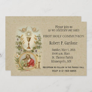 St. John Jesus First Holy Communion Invitations