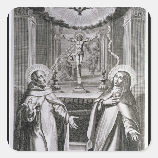 St. John of the Cross and St. Theresa of Avila Square Sticker (Front)