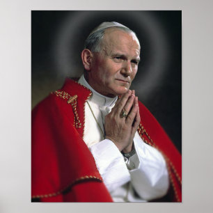 ST JOHN PAUL AT PRAYER POSTER