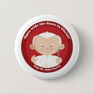 St John Paul II 6 Cm Round Badge