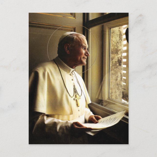 ST JOHN PAUL II DEEP IN THOUGHT. POSTCARD (Front)