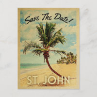 St. John Save The Date Vintage USVI Beach