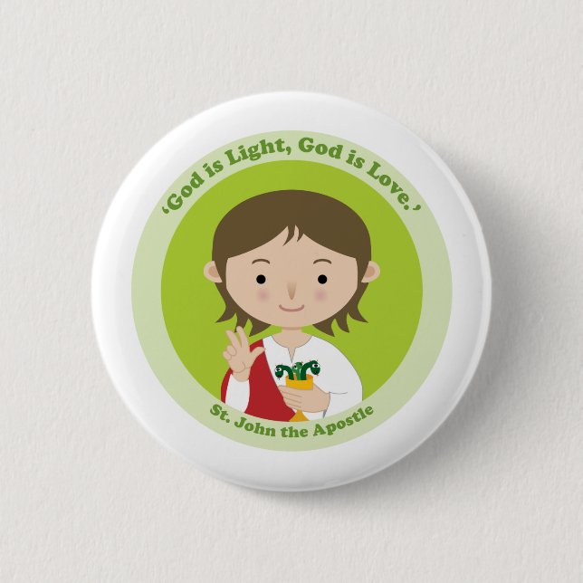St. John the Apostle 6 Cm Round Badge (Front)