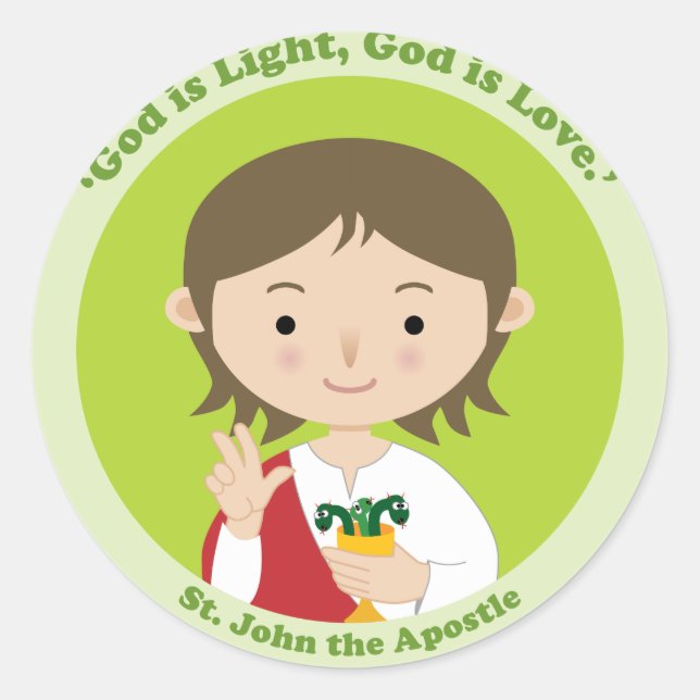 St. John the Apostle Classic Round Sticker (Front)