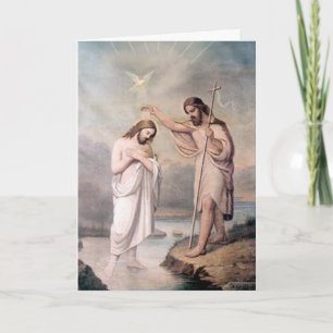 St John the Baptist Baptising Jesus Jordan River Card