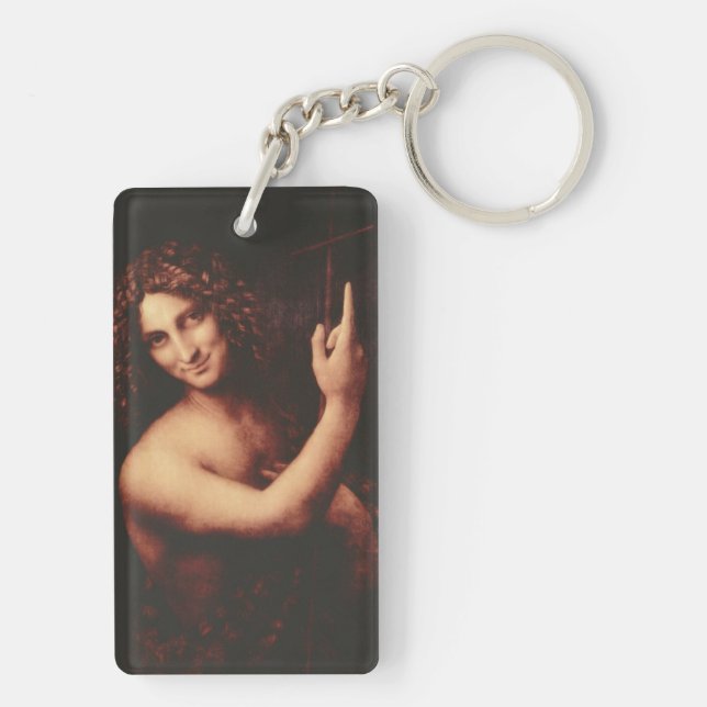 St John the Baptist by Leonardo da Vinci Key Ring (Back)
