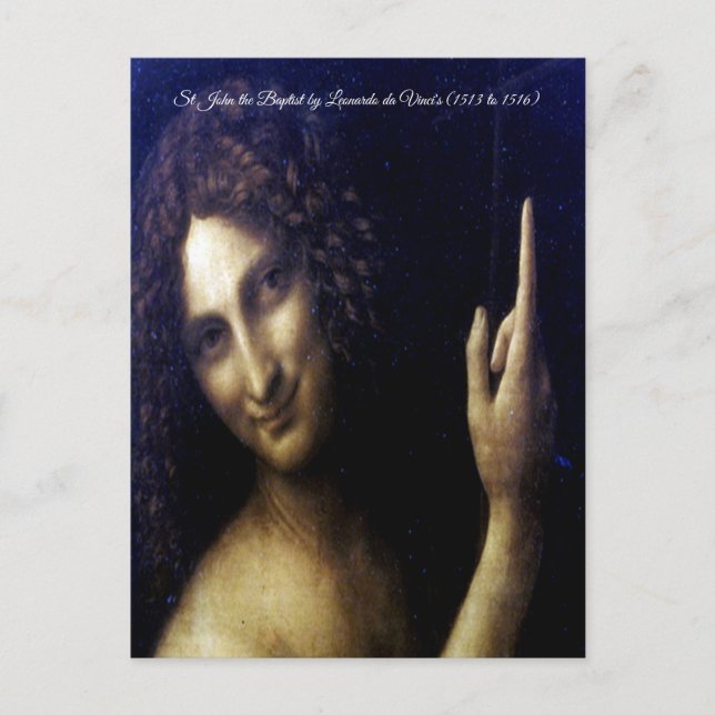 St John the Baptist by Leonardo da Vinci's Postcard (Front)