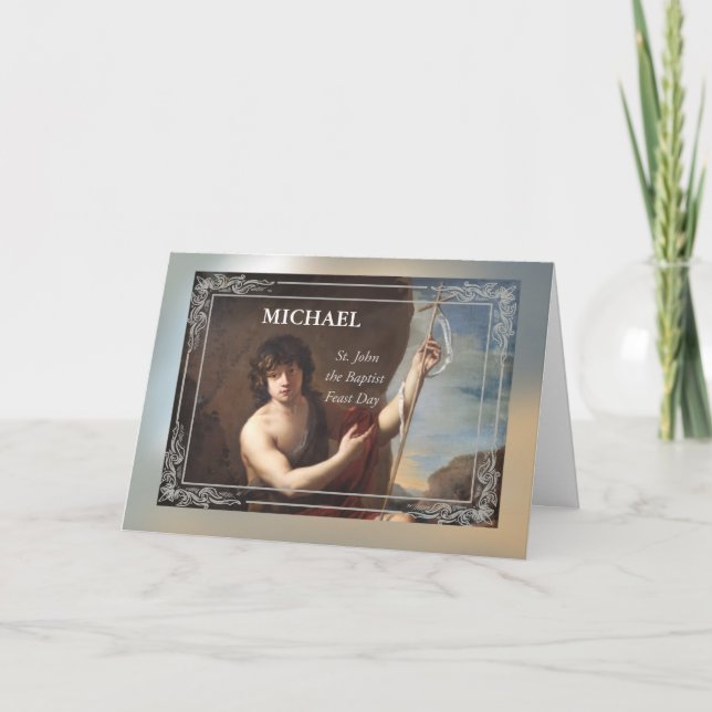 St. John the Baptist Feast Day Old World Frame Card (Front)