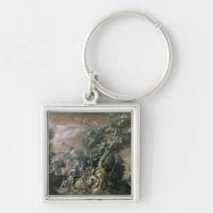 St. John the Baptist Preaching (oil on canvas) Key Ring