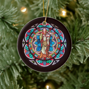 St. John the Baptist with Advent Quote Ceramic Ornament