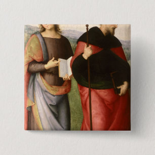 St. John the Evangelist and St. Augustine of 15 Cm Square Badge