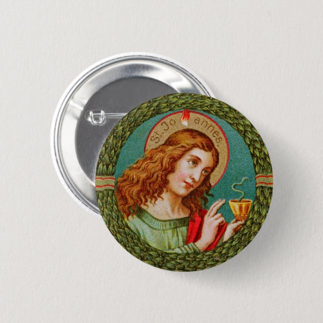 St. John the Evangelist (JMAS 06) Round 6 Cm Round Badge (Front & Back)