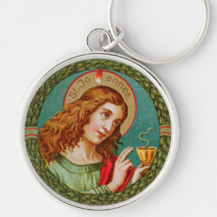 St. John the Evangelist (JMAS 06) Round Metal Key Ring
