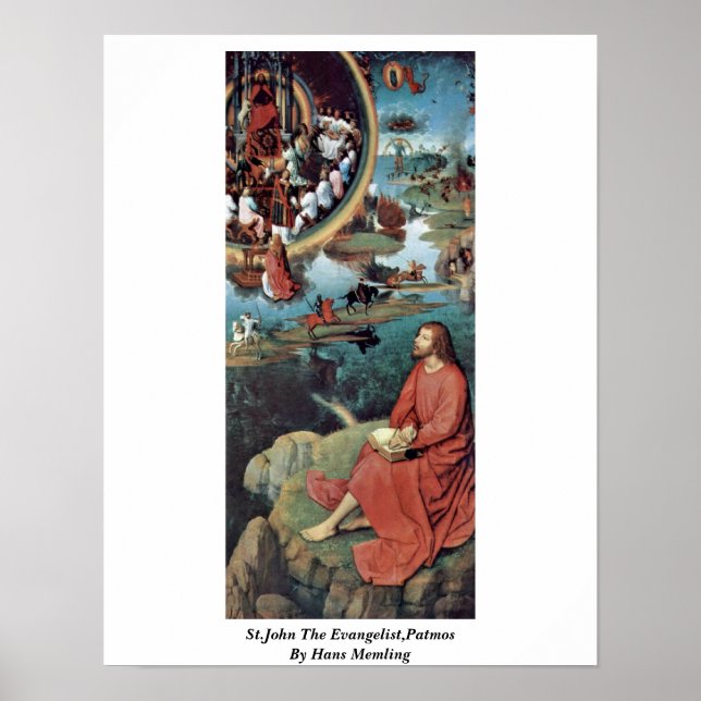 St.John The Evangelist,Patmos By Hans Memling Poster (Front)