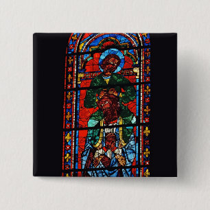 St. John the Evangelist riding the shoulders of Ez 15 Cm Square Badge
