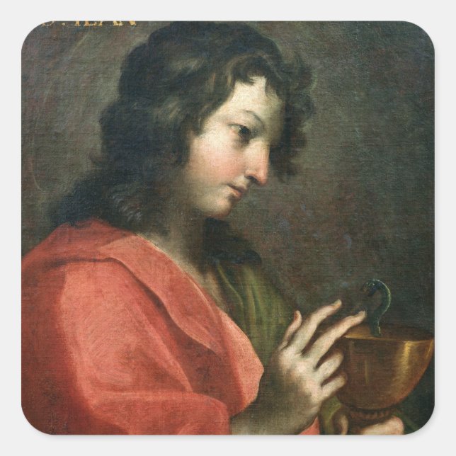St. John the Evangelist Square Sticker (Front)