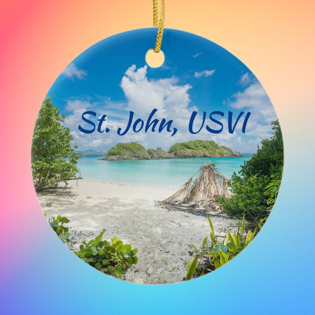 St. John U S Virgin Islands beach photo Ceramic Ornament (Creator Uploaded)