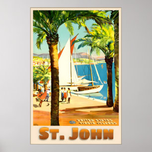 St John US Virgin Islands Caribbean Travel Poster