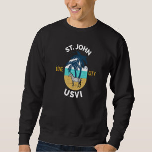 St. John US Virgin Islands Wild Donkey on the Beac Sweatshirt