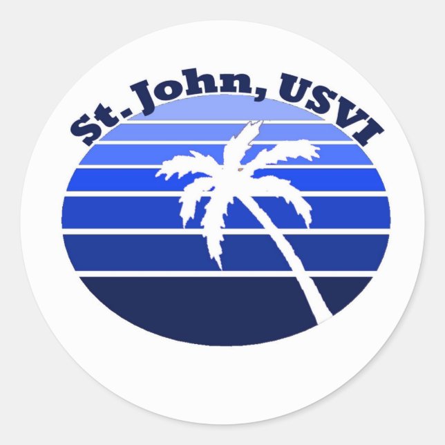 St. John, USVI Classic Round Sticker (Front)