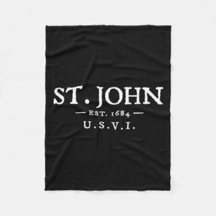 St John Usvi Throwback Letter Mens Womens Vacation Fleece Blanket