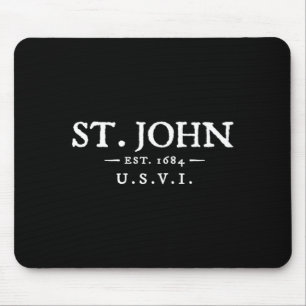 St John Usvi Throwback Letter Mens Womens Vacation Mouse Pad