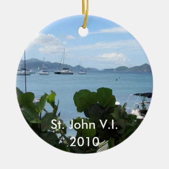 St. John V.I., 2010 Ceramic Tree Decoration (Front)