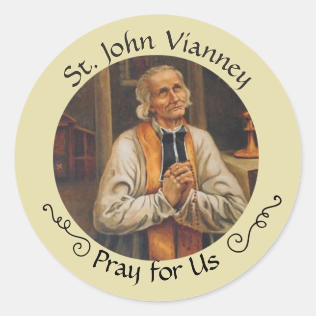 St. John Vianney Feast Aug 4 Classic Round Sticker (Front)