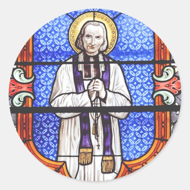 St. John Vianney Patron Saint of Parish Priests Classic Round Sticker (Front)
