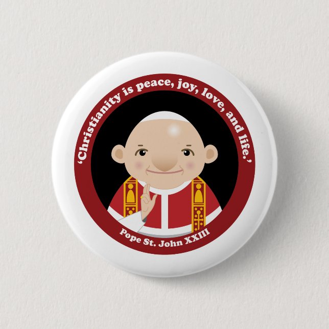 St. John XXIII 6 Cm Round Badge (Front)