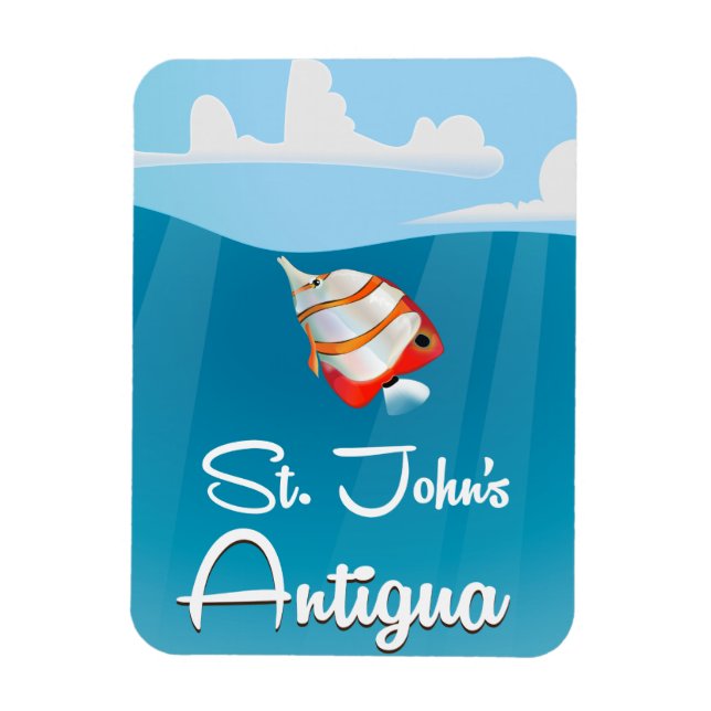 St. John's, Antigua and Barbuda Travel Poster Magnet (Vertical)