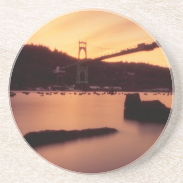 St Johns Bridge Sunset Coaster (Front)