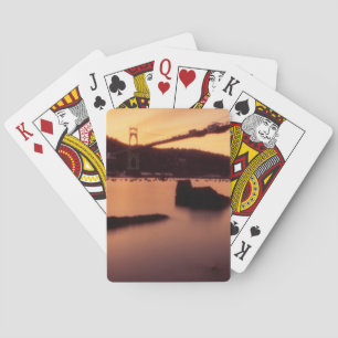 St Johns Bridge Sunset Playing Cards