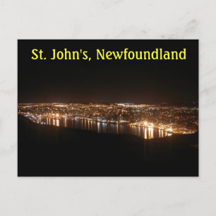 St. John's Cityscape at Night Postcard