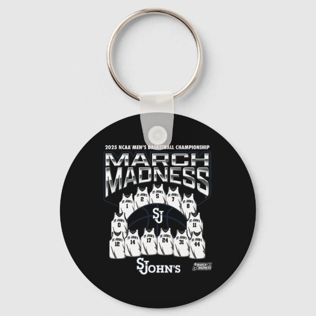 St. John's March Madness 2025 Men's Sketll Nil  Key Ring (Front)
