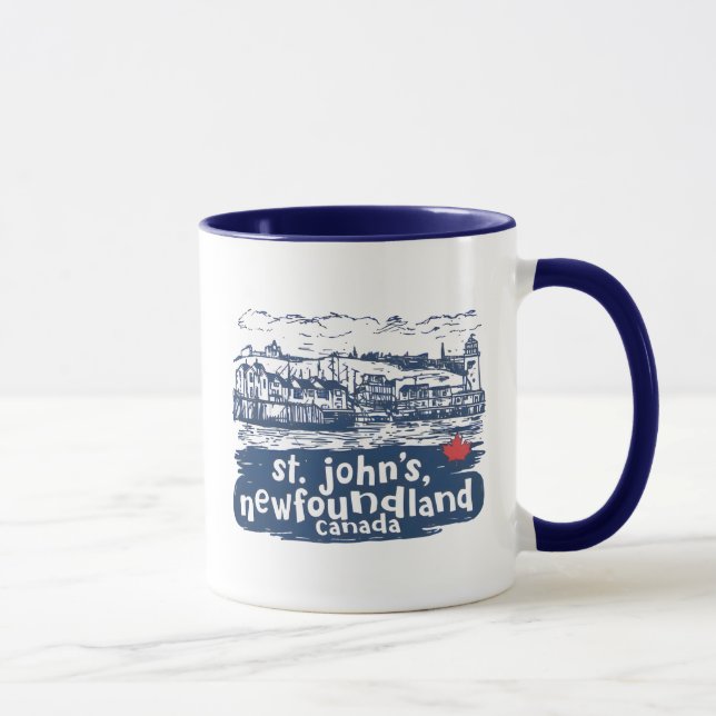 St John's Newfoundland Canada  Minimalist Skyline Mug (Right)