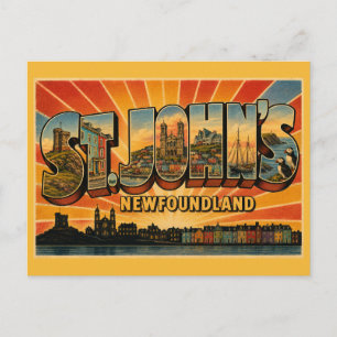 St. John's Newfoundland Colourful Capital Postcard