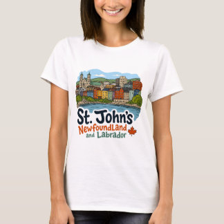 St John's Newfoundland Cute Skyline T-Shirt