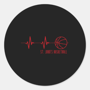 St. John's Sketll Heartbeat Shirt Classic Round Sticker
