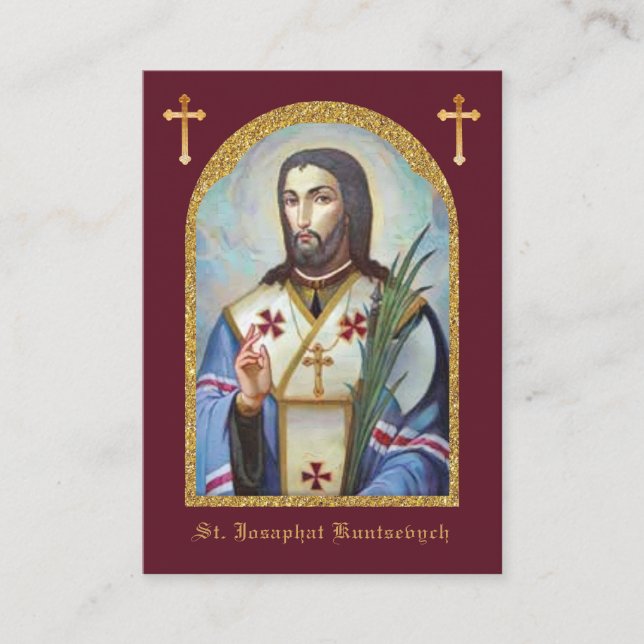 St. Josaphat Kuntsevych Ukraine Prayer Religious Enclosure Card (Front)