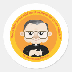 St. Josemaria Escriva Classic Round Sticker