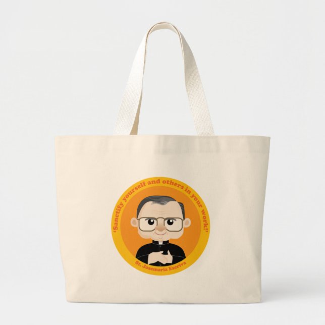 St. Josemaria Escriva Large Tote Bag (Front)