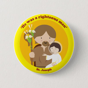 St. Joseph 6 Cm Round Badge