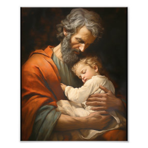 St. Joseph and the Child Jesus Religious Photo Print