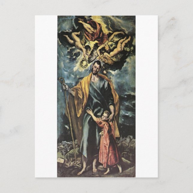 St. Joseph and the Christ Child by El Greco Postca Postcard (Front)