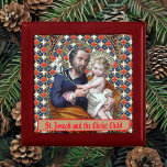 St. Joseph and the Christ Child (DPT 002) Gift Box<br><div class="desc">St. Joseph and the Christ Child,  hand-coloured engraving from an embossed,  gilded devotional print in chromolithography,  originally published by Dopter,  Paris,  France,  mid-late 19th-century. From the designer's private collection of religious ephemera.   Pairs with Madonna and Child (DPT 001).</div>
