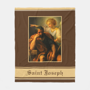 St. Joseph Angel Religious Catholic Prayer  Fleece Blanket