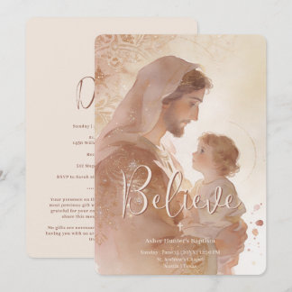 St. Joseph Baby Jesus Christian Baptism LPM26 Invitation